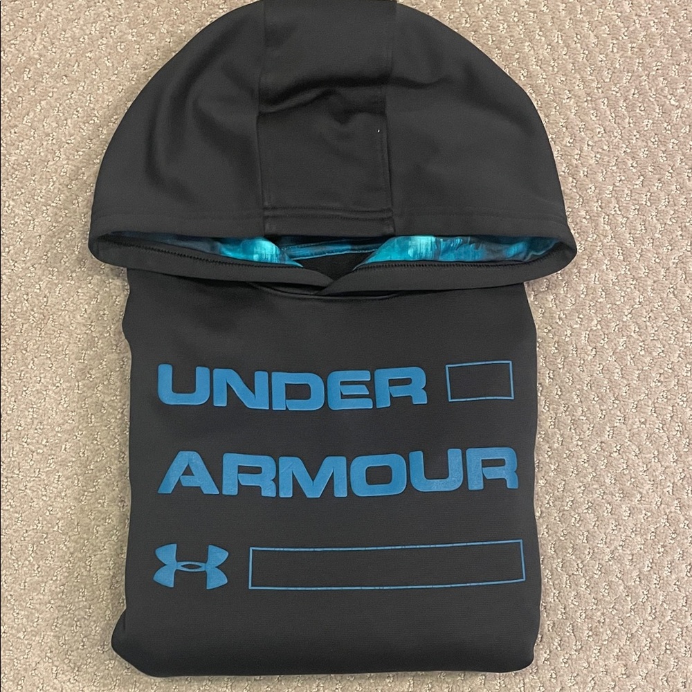 Under Armour Black Hoodie with Blue Logo